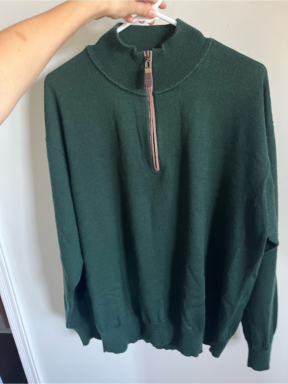Orvis Men's Dark Green Half-Zip Sweater